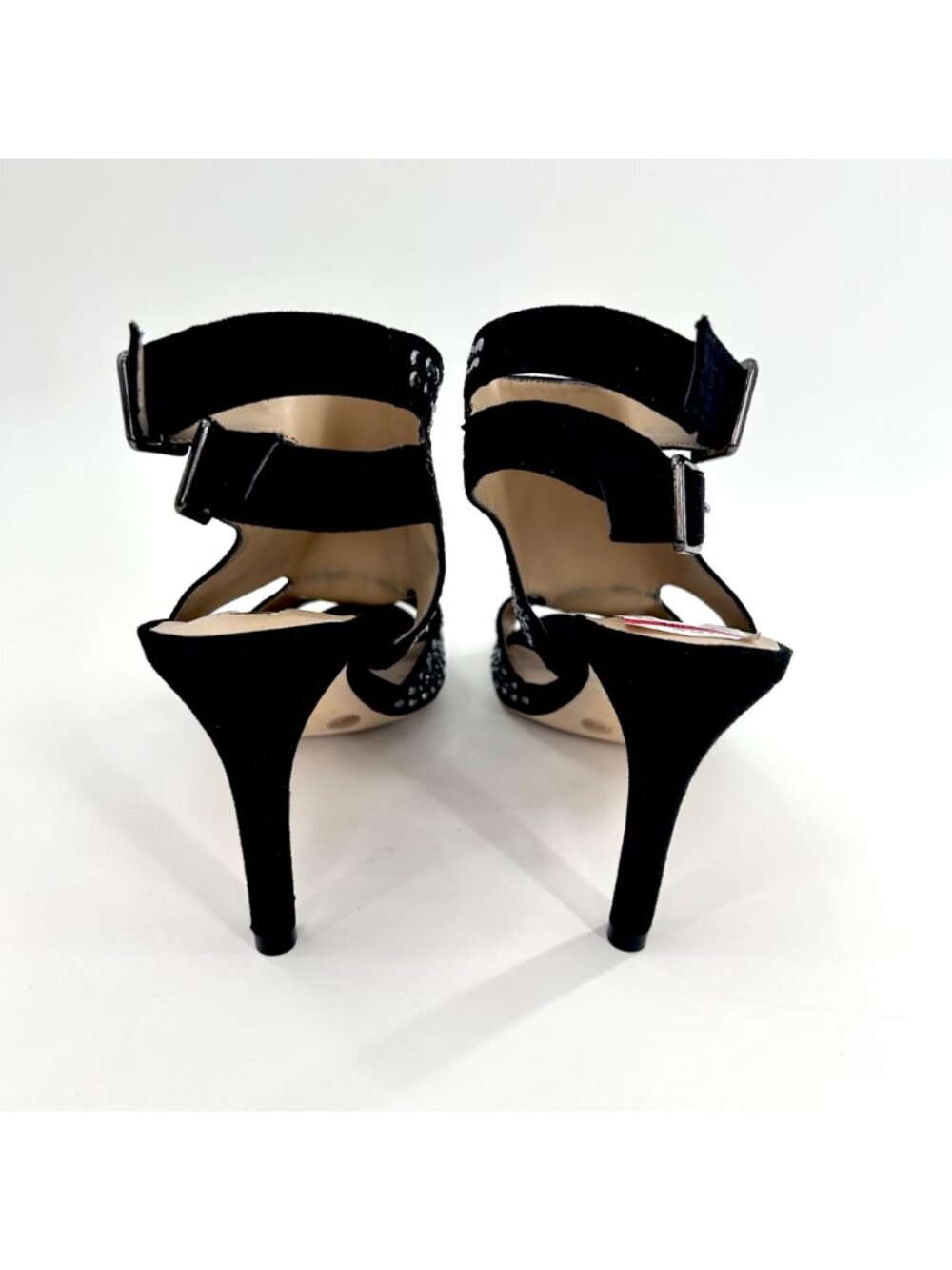 NWT INC INTERNATIONAL CONCEPTS GOLDEEZ SILVER RHINESTONE STUD HEELS - 7M - Picture 7 of 10